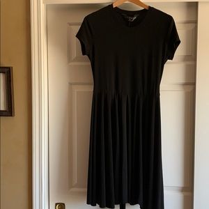 Kamalkukture short sleeve black swing dress